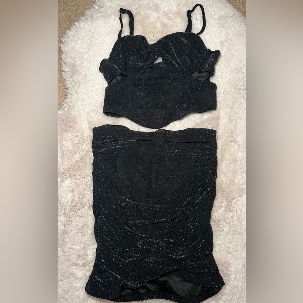 Black Sparkle Two-Piece Set